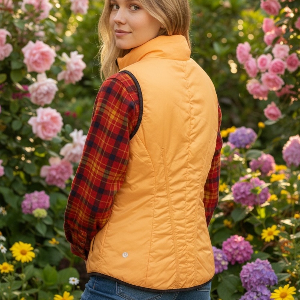 Lululemon Women's Orange Quilted Vest